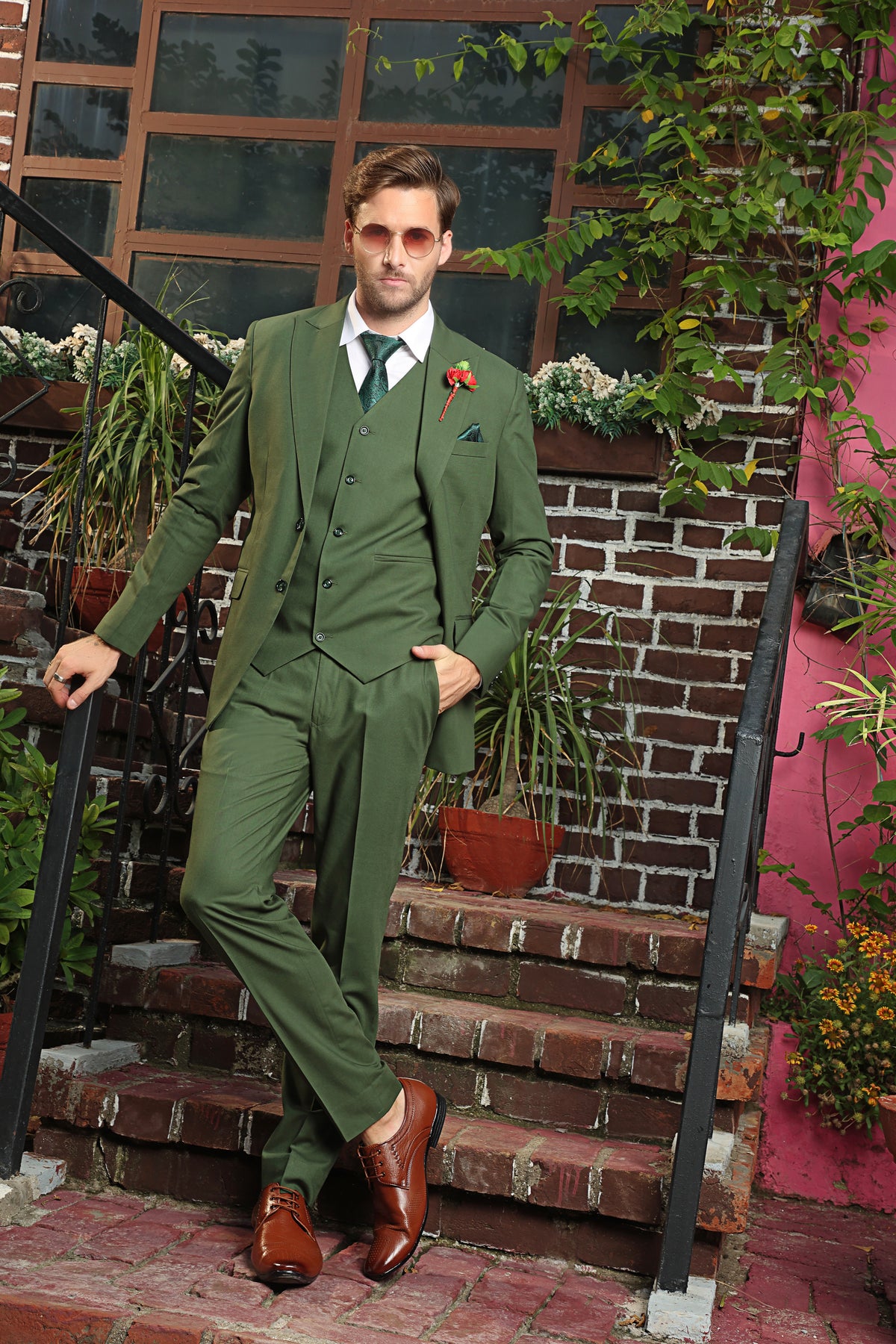 Calder Green 3PC Suit