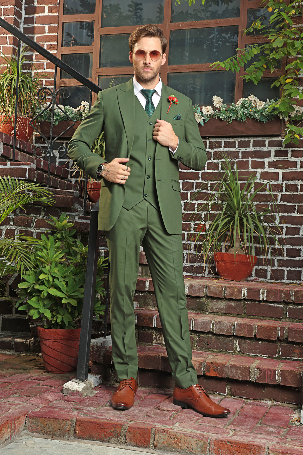 Calder Green 3PC Suit