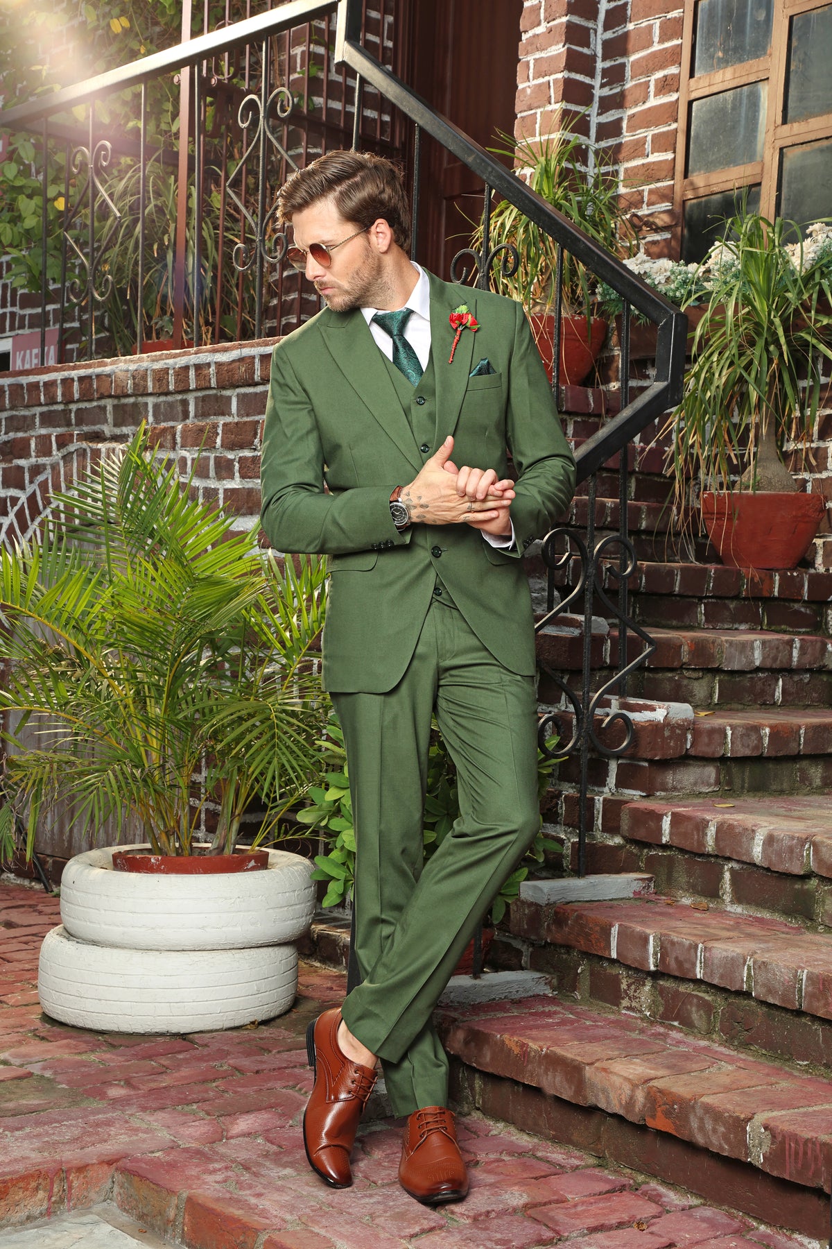 Calder Green 3PC Suit