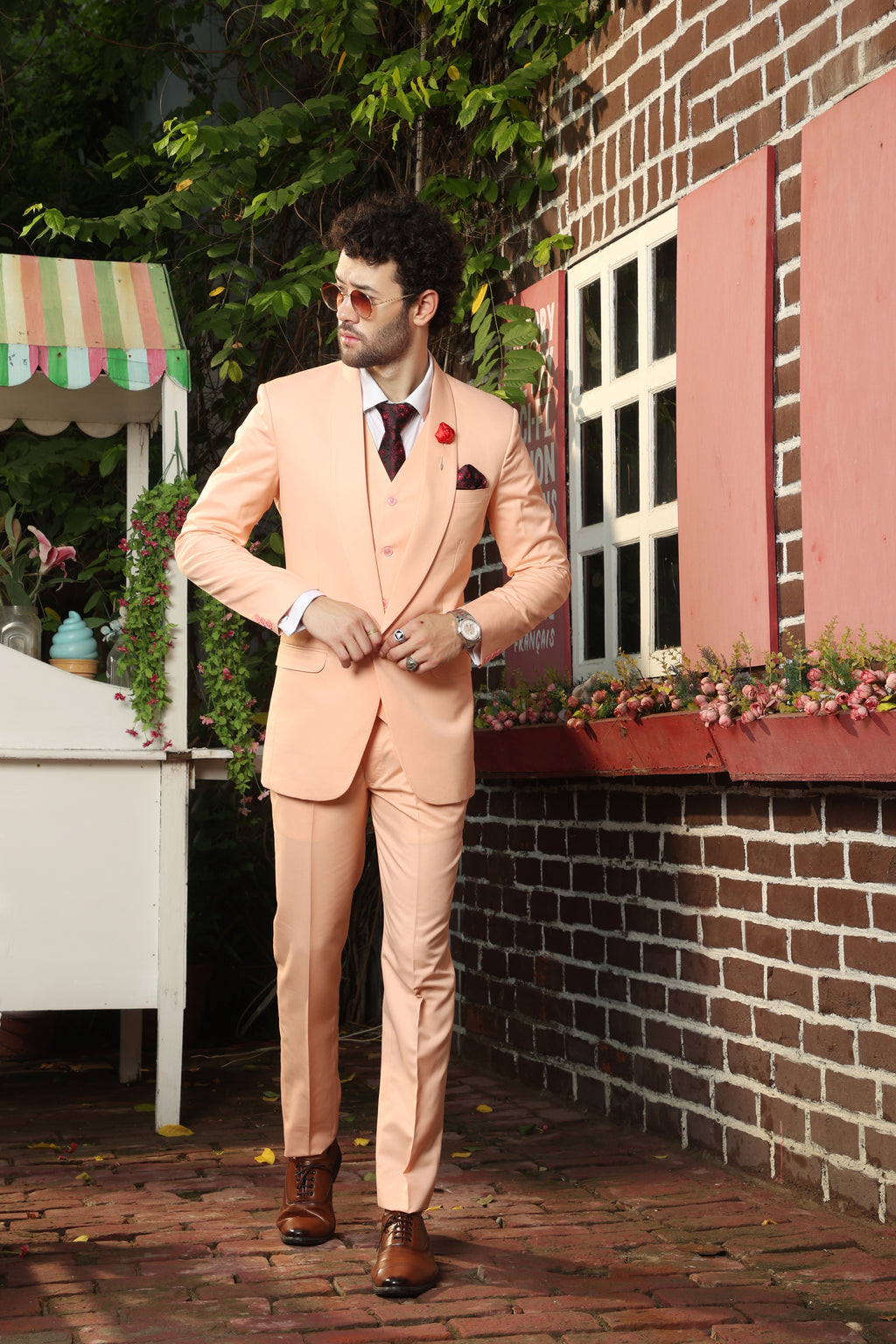 Perrin Peach Single-Breasted Suit