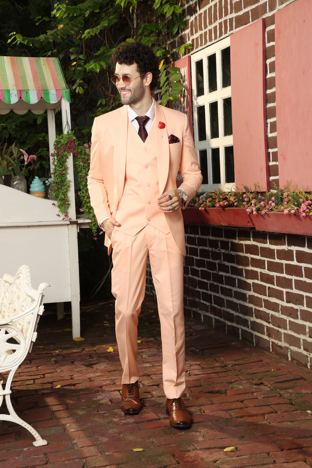 Perrin Peach Single-Breasted Suit