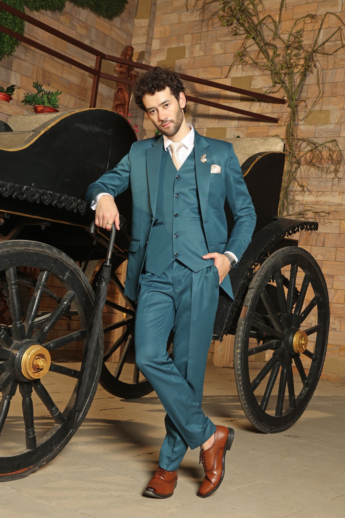 Arles Teal 3PC Suit