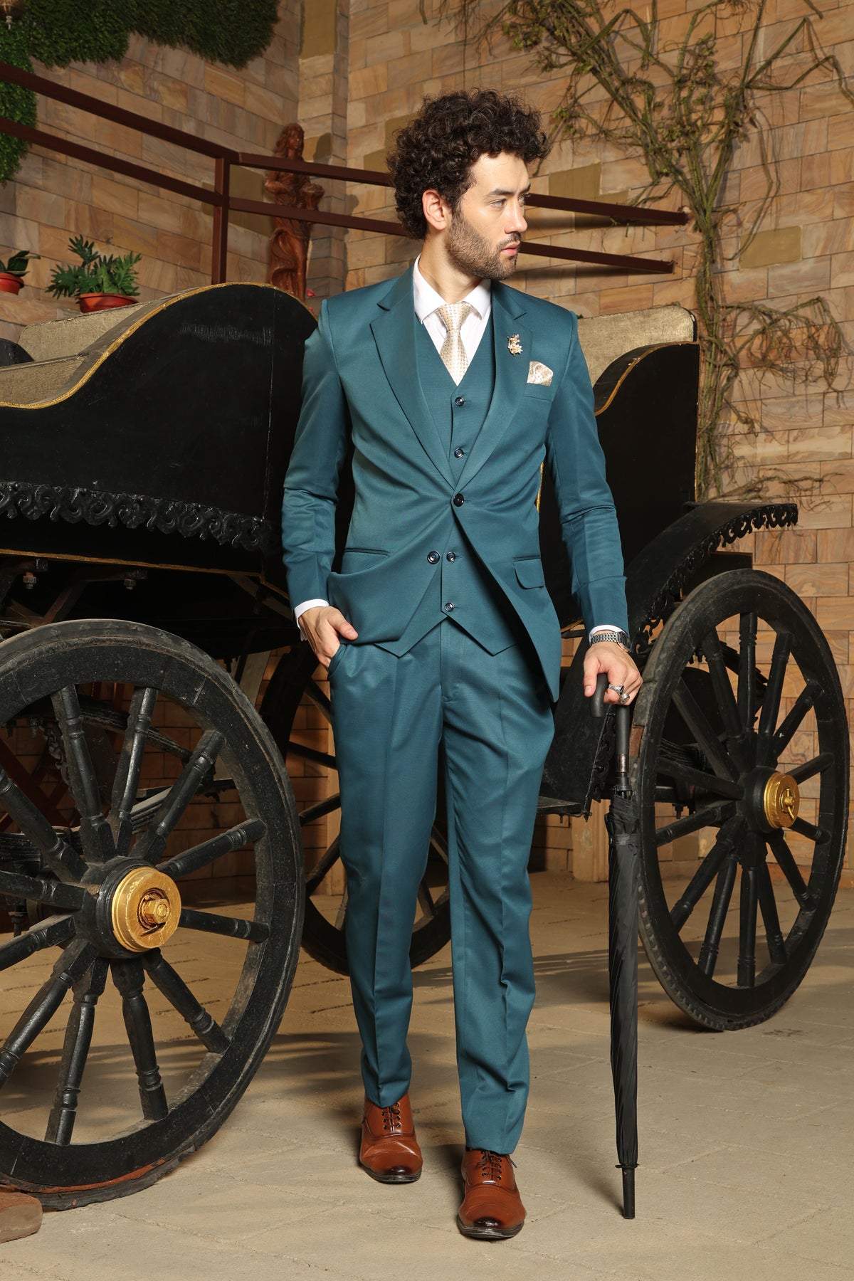 Arles Teal 3PC Suit