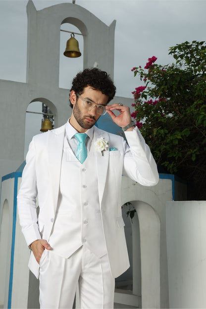 white suit	
white body suit	
black and white suit	
white linen suit	
white suit for men	
white suit jacket	
white wedding suit	
white suit for wedding	
groom white wedding suit	