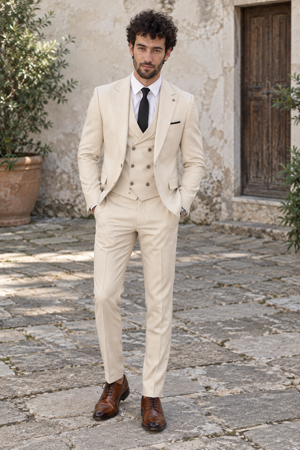Corwin Beige 3PC Suit