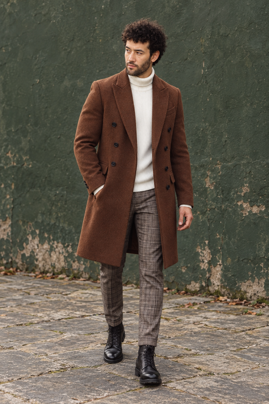 Hastings Brown Wool Trench Coat