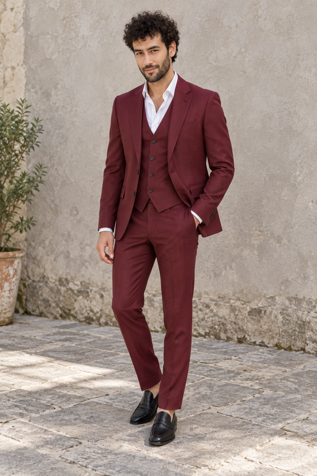 Sable Burgundy 3PC Suit