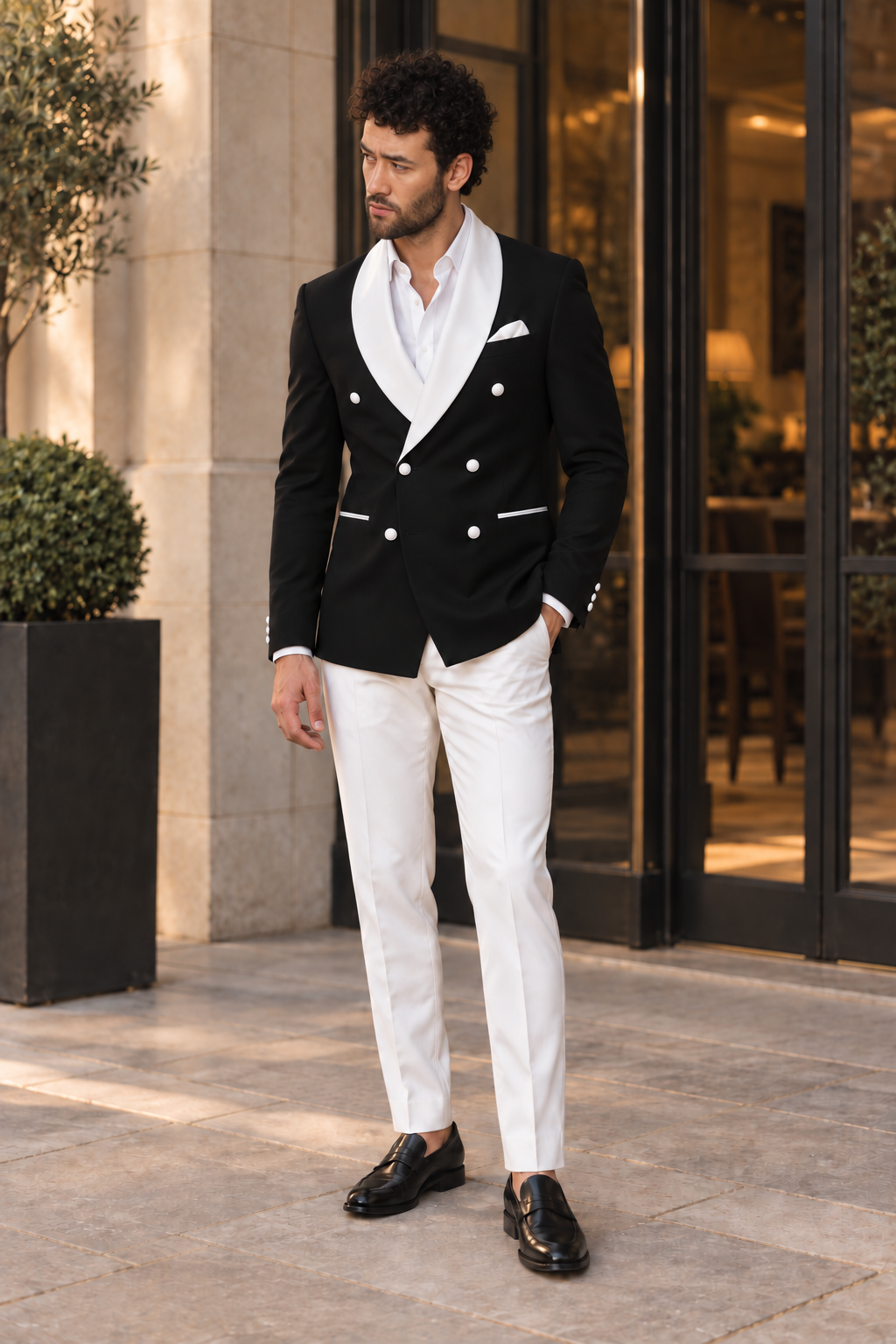 Lux Designer Shawl Lapel Double-Breasted 2PC Tuxedo