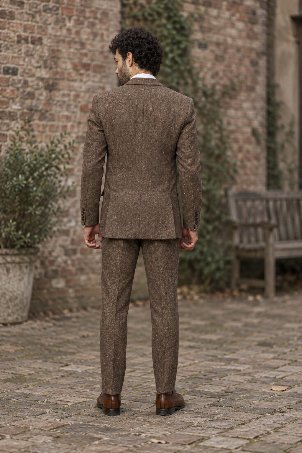 Harlow Brown Tweed Wool 3PC Suit