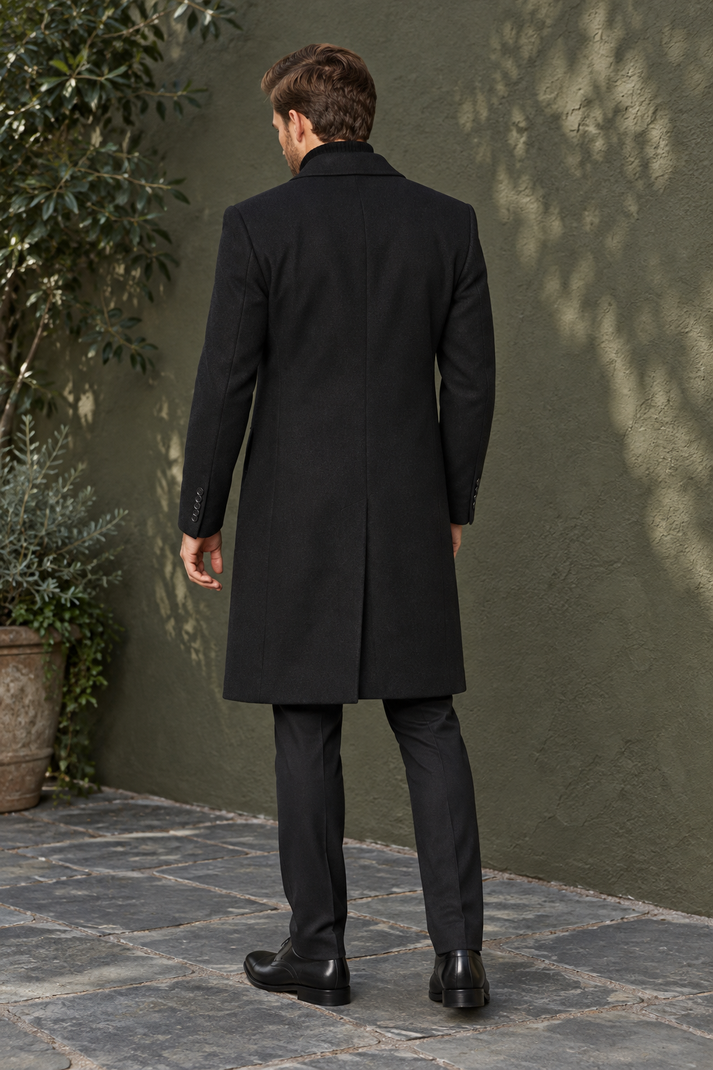Gable Black Wool Trench Coat