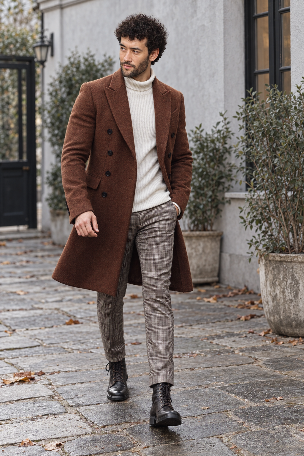 Hastings Brown Wool Trench Coat