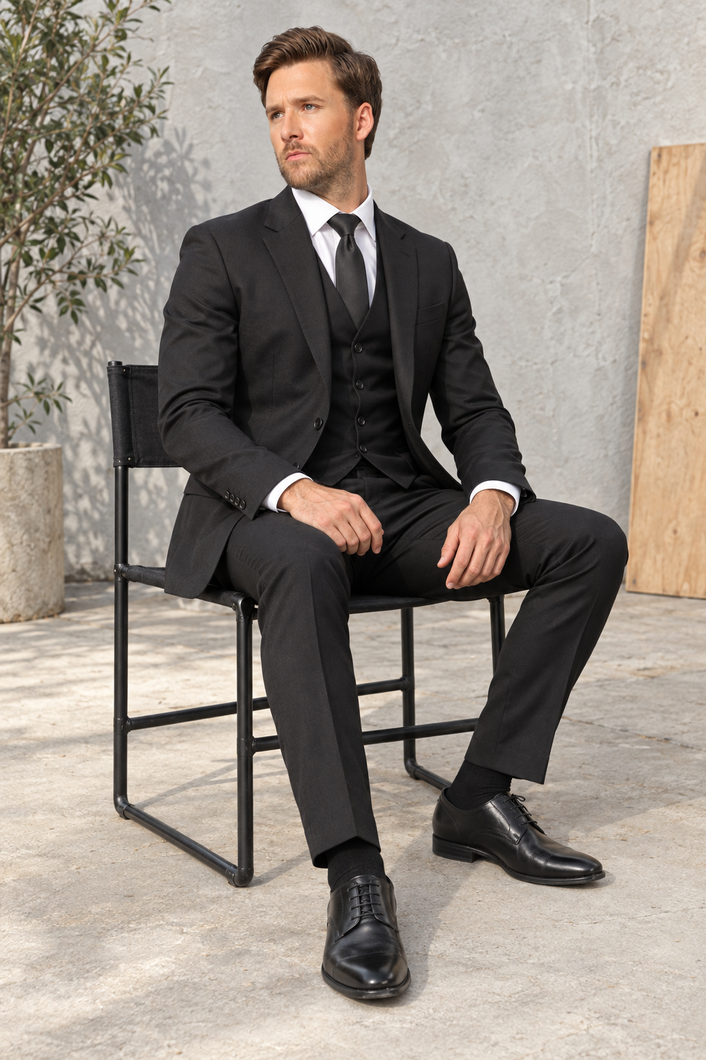 Vesper Black 3PC Suit